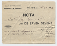 1239-21227 nota, De Erven Sevens, graan en meelhandel, roggebloem, koekbloem, 00-12-1913