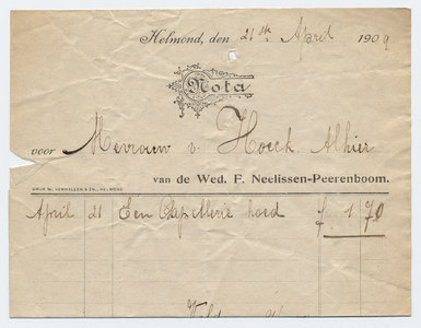 1265-21227 nota, Wed. F. Neelissen-Peerenboom, 21-04-1909