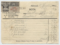 1273-21227 nota, Fa. A. van den Eijnde, bakkerij, beschuit, banket, koek, 13-06-1934