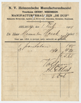 1292-21227 rekening, Helmondsche manufacturenhandel N.V., manufacturenmagazijn ,,De Duif , manufacturen, 01-12-1914