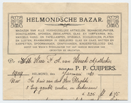 1315-21227 rekening, Helmondsche Bazar, magazijn van alle huishoudelijke artikelen, glas, verf, spiegels, lampen, ...