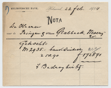 1335-21227 nota, Helmondsche Bank, bank, bank, 22-02-1904