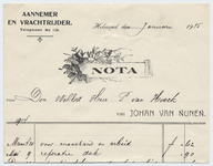 1339-21227 nota, Johan van Nunen, aannemer en vrachtrijder, aannemer en vrachtrijder, Telefoonnr.: 119, 00-01-1915