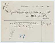 1396-21227 rekening, Emile Steijns, apotheek, apotheker, medicijnen, 04-03-1903