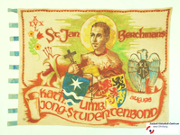 51 Vlag van St. Jan Berchmans K.L.J.S. Kath Limb Jong- Studentenbond aug. 1915 ALVXL uit PLAATS (niet benoemd)Datering ...