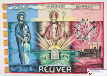 57 Vlag van KATHOLIEKE ARBEIDERSBEWEGING ST. JOSEPH OPIFEX B.V.O. ST. LAMBERTUS B.V.O. OPGERICHT 1909 REUVER uit ...