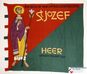 144 Vlag van R.K. BOUWVAKARBEIDERSBOND ST. JOZEF HEER OPGER. MAART uit HEERDatering Onbekend, verm. jaren 1950 (zie ...