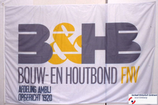 145 Vlag van B & HB BOUW- EN HOUTBOND FNV AFDELING AMBY OPGERICHT uit AMBYDatering Onbekend, ca. jaren 1980 (zie ...