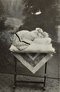 4820 tafel; kussen; liggend; baby, circa 1920