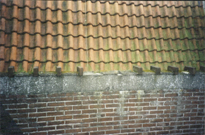  Muurwerk met rechtstaande bakstenen en dakvlak Bernoulliplein, Groningen 100581