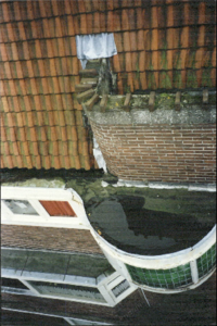  Dakhelling en muurwerk met opstaande bakstenen Bernoulliplein, Groningen 100581
