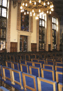  Glas-in-loodramen van Johan Dijkstra in Aula van Academiegebouw Broerstraat 5, Groningen 100627