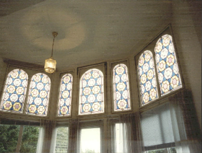  Glas-in-lood bovenlichten in erker Emmaplein 3, Groningen 100636