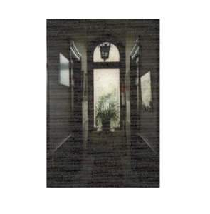  Gang met venster en halfrond bovenlicht met gezandstraald glas Heresingel 15, 17, Groningen 100658