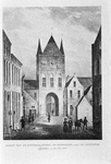  Historische prent: Gezigt van de Binnen Aa Poort te Groningen aan de Oostzijde Astraat, Groningen