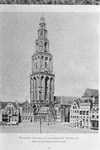  Grote Markt met nieuwe bestrating, Martinitoren en gerestaureerde Hoofdwacht Grote Markt, Martinikerkhof 1, 2, ...