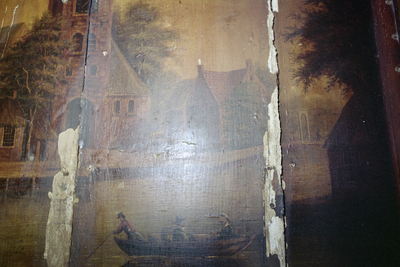  Detail van beschilderde schouwboezem Martinikerkhof 31, Groningen 102548