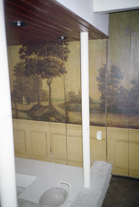  Wandbetimmering met schildering van landschap boven lambrisering Noorderhaven 38, Groningen 102825