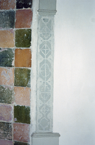  Detail van haardgewelf met gedecoreerd natuursteen Hoge der A 6, Groningen 102386