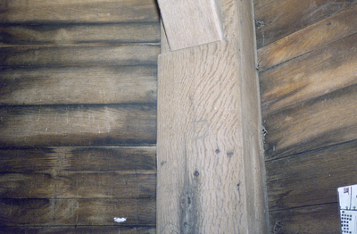  Detail van houten constructie in Martinitoren Martinikerkhof 1, Groningen 102537