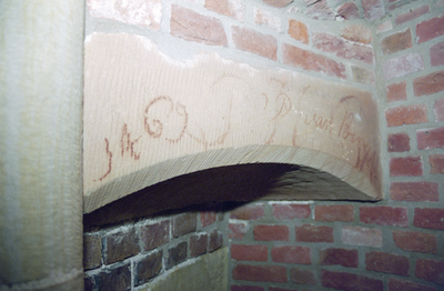  Opschrift '1469 P. van Bin' in traptoren Martinitoren Martinikerkhof 1, Groningen 102537