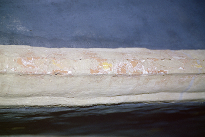 Afgebladerde verf van rib gewelf in Martinikerk Martinikerkhof 3, Groningen 102538