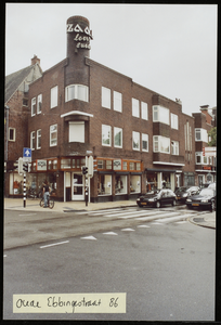  voorgevel, zijgevel, winkel, etalage, wonen Oude Ebbingestraat 86, Groningen 102973