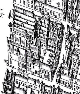  fragment historische kaart Haubois zwart-wit Vismarkt 56, Groningen 103472