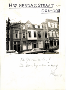  stamkaart bouwhistorische dossiers H.W. Mesdagstraat 6, 8, Groningen 101026