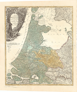 B18-30 Tabula Comitatus Hollandiae cum ipsius Confinijs Dominii nimirum Ultraiectini nec non Geldriae et Frisiae , 1733