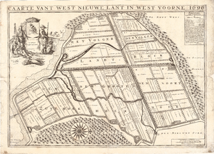 D17-07 Caarte vant West Nieuwe Lant in West Voorne 1696 , 1696