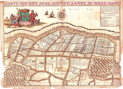 D17-28 Caarte van het Oude Nieuwe Landt in West Voorn , 1698