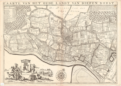 D17-37 Caarte van het oude landt van Diepen Dorst , 1698