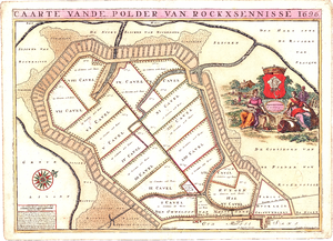 D17-38 Caarte vande polder van Roxenisse / Heyman van Dyck, 1696, 1696