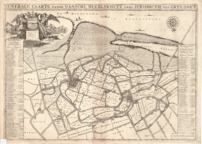 D17-45 Generale caarte vande gansche heerlykheyt ende jurisdictie van Grysoort , ca. 1697