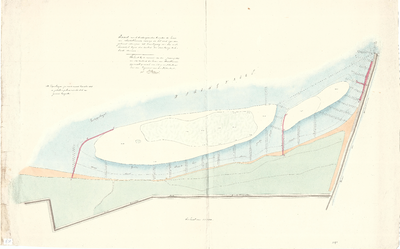 C19-28 Kaart van de buitengronden bewesten de haven van Middelharnis… (zie cat.nr. C19-26, C19-27 en C19-29), 1859