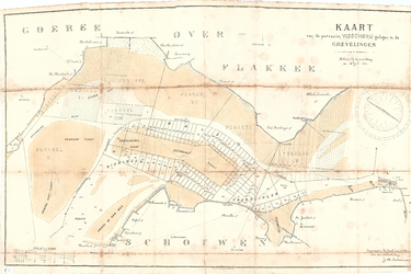 D19-54 Kaart van de perceelen visscherij gelegen in den Grevelingen , 1891