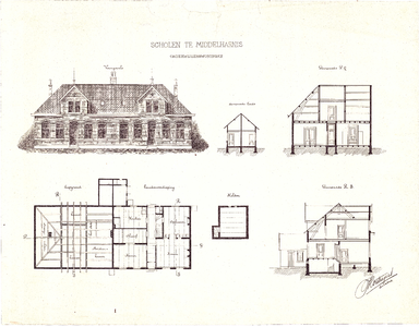 D19-12b Scholen te Middelharnis , 1884