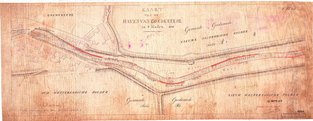 D19-49a Kaart van de haven van Goedereede in 4 bladen (waarvan 2 aanwezig), 1875