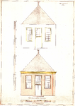 J19-40a+b+c+d geen (4 bouwtekeningen school Kerkring Middelharnis) (a. plattegrond en gevels; b. plattegrond ...