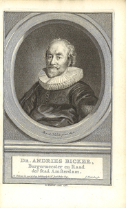 17 Dr. Andries Bicker, Burgemeester en Raad van de stad Amsterdam (1586-1652), ca. 1750