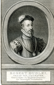48 Robert Dudlei, Graaf van Leicester, Gouverneur en Kapitein-Generaal der Vereenigde Nederlanden. (1533-1588), ca. 1750