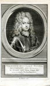 56 Francois Nicolaas Fagel, luitenant generaal, in dienst van den Staat der vereenigde Nederlanden. (1645-1718), ca. 1750