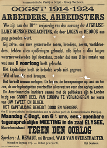 4042 Aankondiging door het bestuur van de Kommunistische Partij in België - Groep Mechelen van een openbare ...