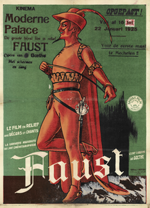 4432 Aankondiging door Cinema Moderne Palace van de film 'Faust', opera van Goethe met schermen en zang, van 16 tot 22 ...