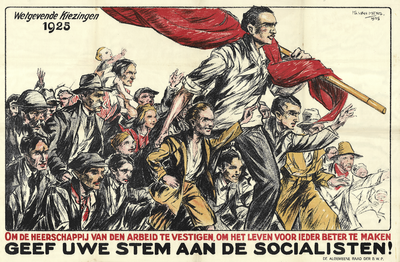 4609 Verkiezingspropaganda op affiche van de socialisten naar aanleiding van de wetgevende verkiezingen van 1925, 1925