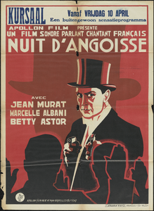 9795 Aankondiging van de filmvoorstelling 'Nuit d'Angoisse' vanaf 10 april in het Kursaal, [1931]