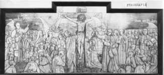 276023 Pyrografsich kunstwerk van pater Jacobus van Tuijl in klooster Mater Dolorosa te Molenhoek (Mook)