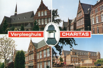 274212 Collage van de gebouwen van het gesticht Charitas te Roosendaal