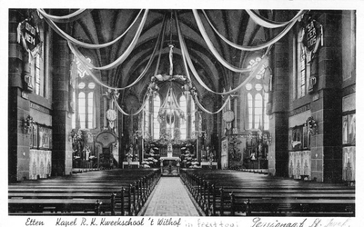 116184 Kapel van kweekschool 't Withof in feesttooi, Pensionaat St. Jozef te Etten